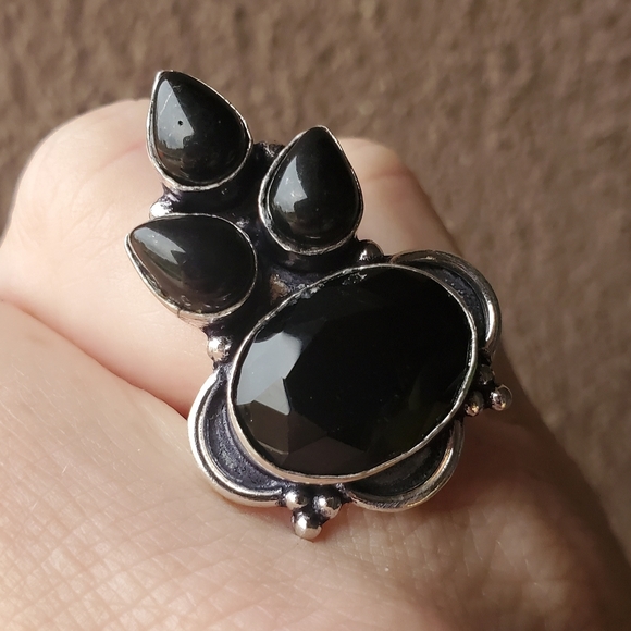 New Black Onyx 925 Silver Ring. - Picture 6 of 16